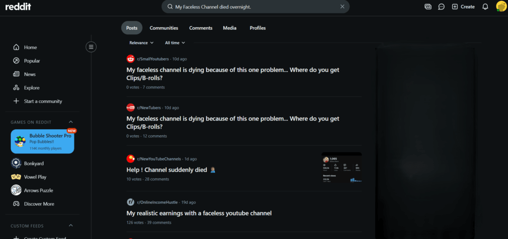Reddit users complaining about faceless channel suddenly getting 0 views | Creators AI Lab