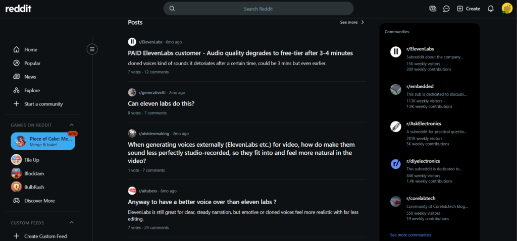 Reddit community threads showing users struggling to remove robotic AI voice artifacts for their video projects | Creators AI Lab