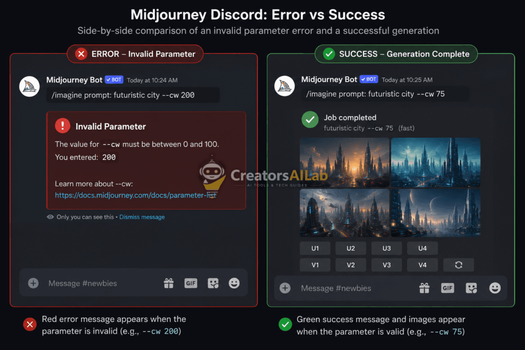 How to Fix Midjourney Invalid Parameter Error: Complete Syntax Guide 2026 | Creators AI Lab