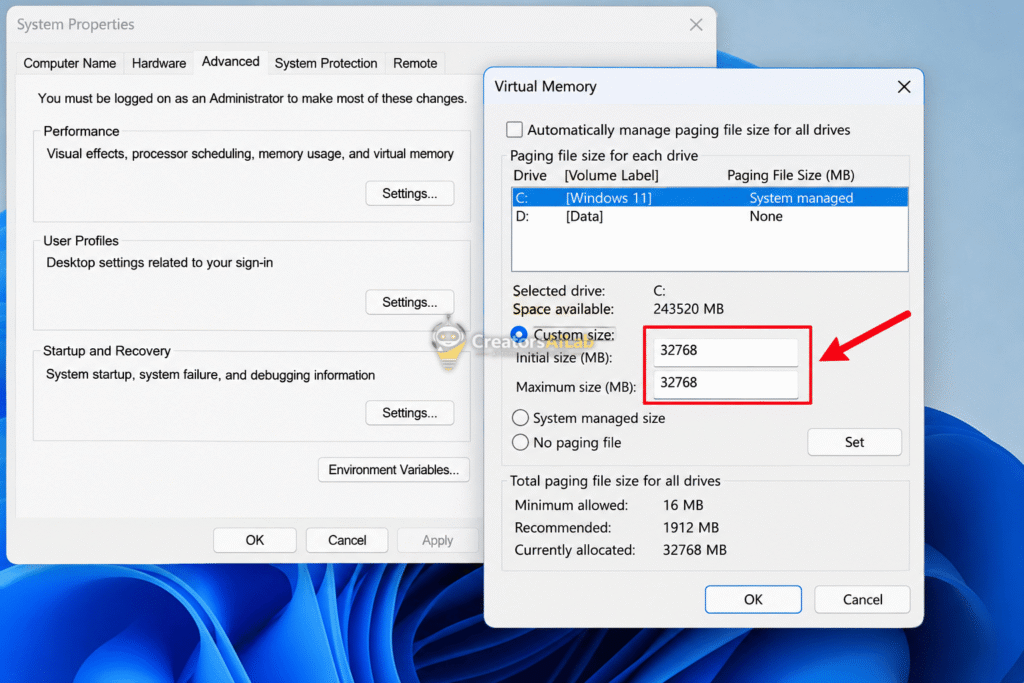 Increase Windows pagefile for ComfyUI memory fix.