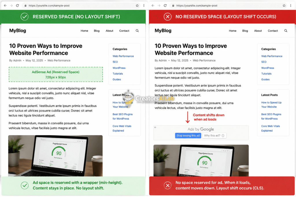 Fix adsense cls layout shift wrapper.